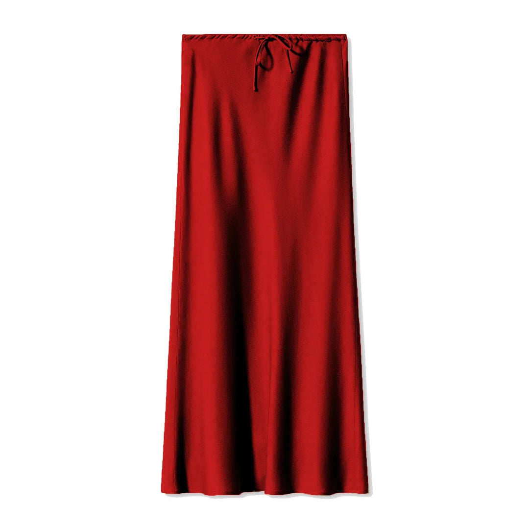 Gwyneth | Women's Satin Drawstring Maxi Skirt