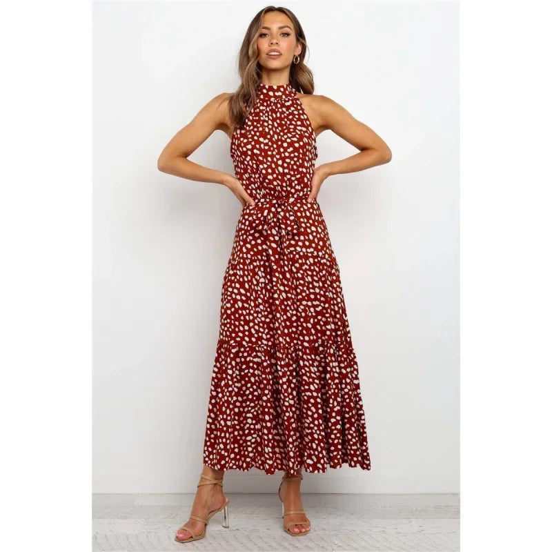 Shaira | Women's Halter Maxi Dress
