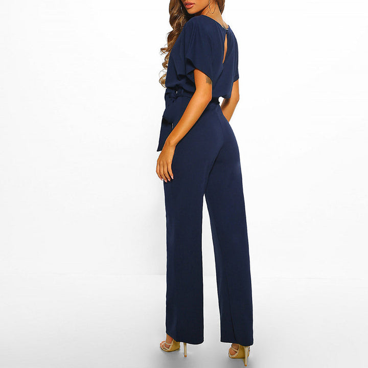Annette | Women's Tie Waist Wide Leg Jumpsuit