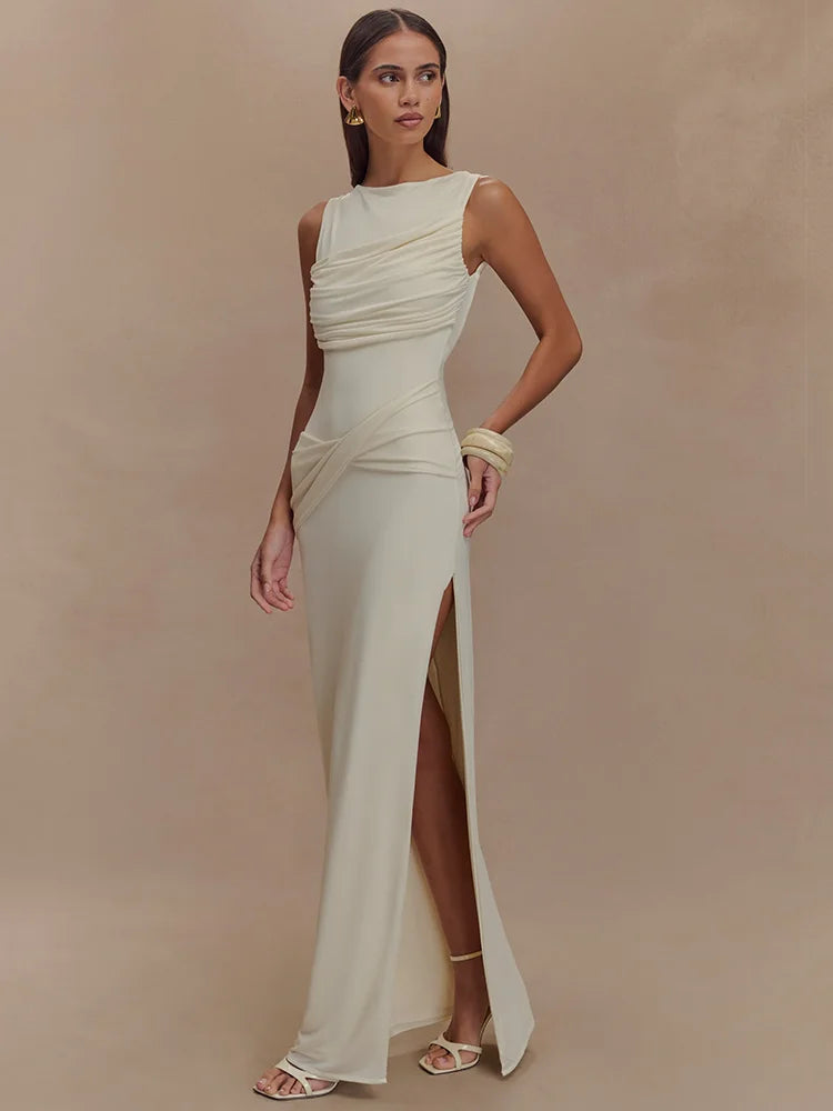 Gretchen | Women's Draped Maxi Dress