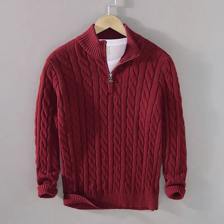 Roger | Classic Cable Knit Half-Zip