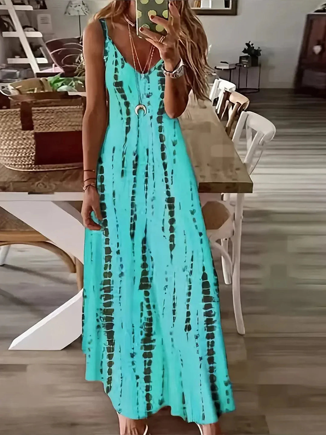 Kris | Women's Tie Dye V-Neck Maxi Dress