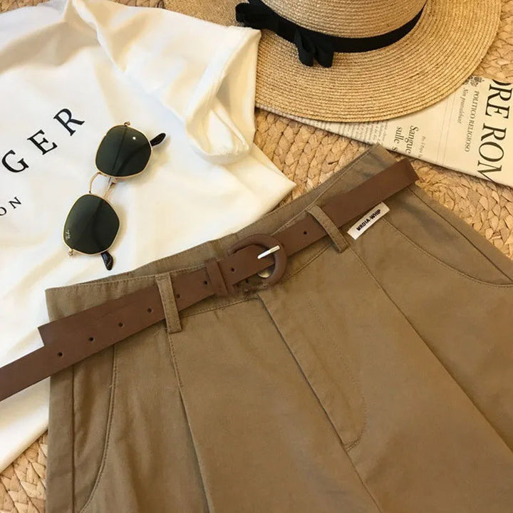 Audrie | Women's Pleated Wide Leg Shorts