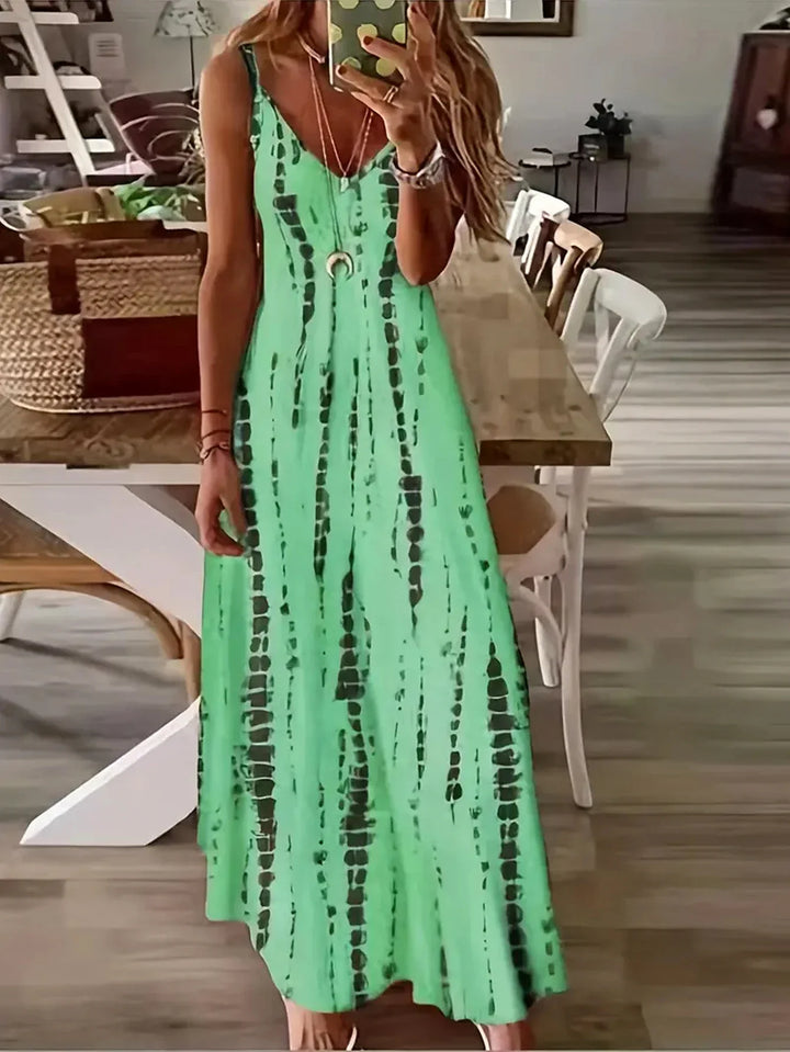 Kris | Women's Tie Dye V-Neck Maxi Dress