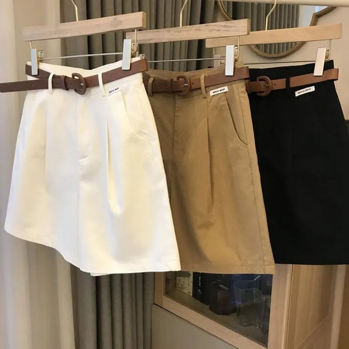 Audrie | Women's Pleated Wide Leg Shorts
