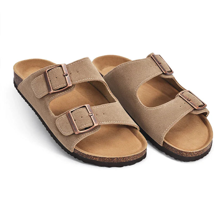 Saga | Women's Double Strap Slide Sandals with Cushioned Footbed