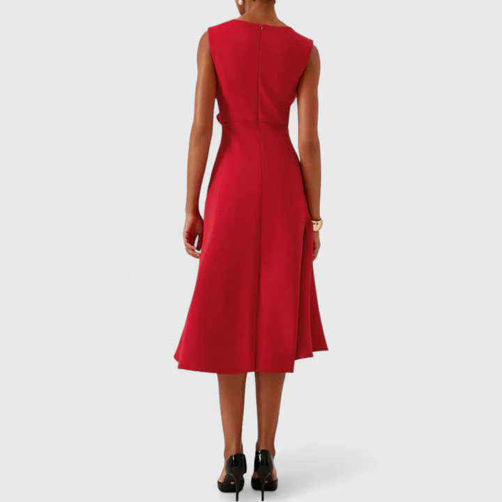 Selena | Women's Draped Asymmetric Midi Dress
