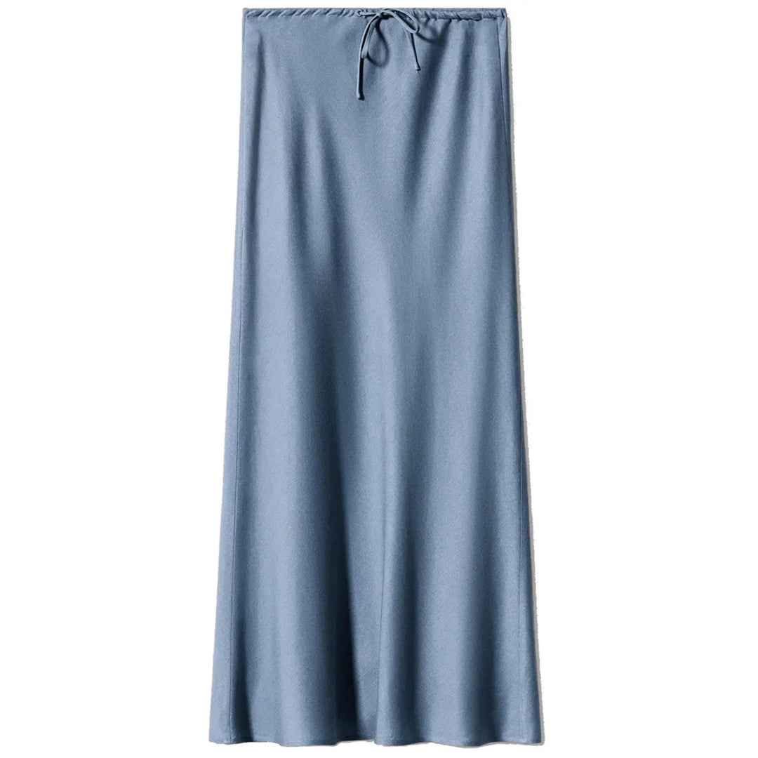 Gwyneth | Women's Satin Drawstring Maxi Skirt
