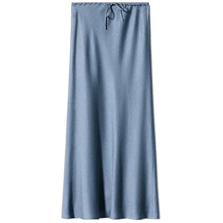 Gwyneth | Women's Satin Drawstring Maxi Skirt