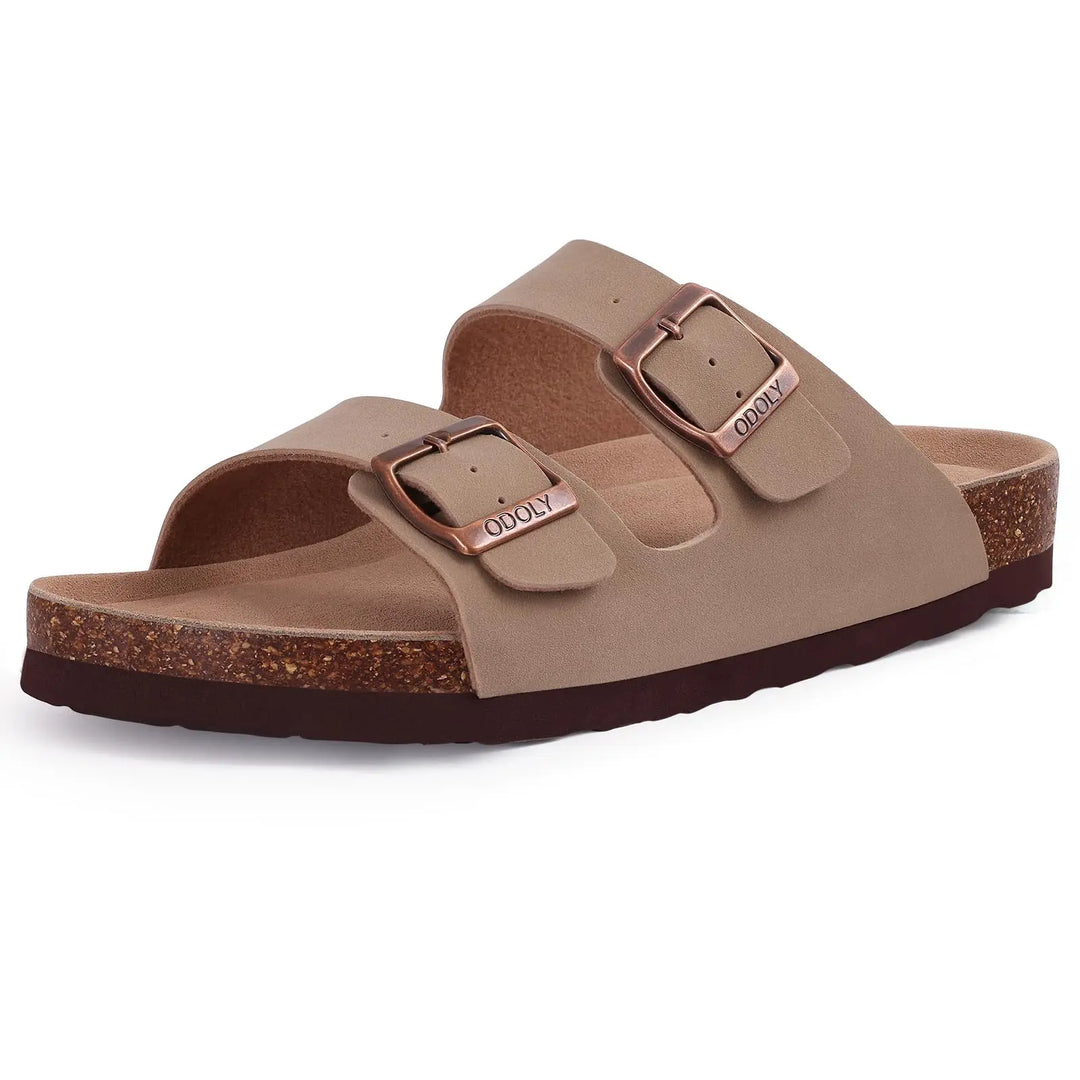 Saga | Women's Double Strap Slide Sandals with Cushioned Footbed