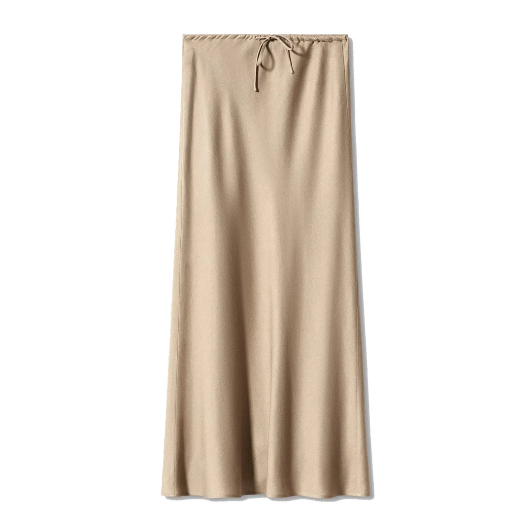 Gwyneth | Women's Satin Drawstring Maxi Skirt