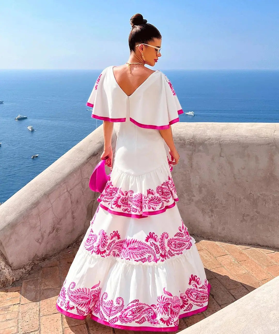 Diane | Women's Paisley Ruffle Maxi Dress