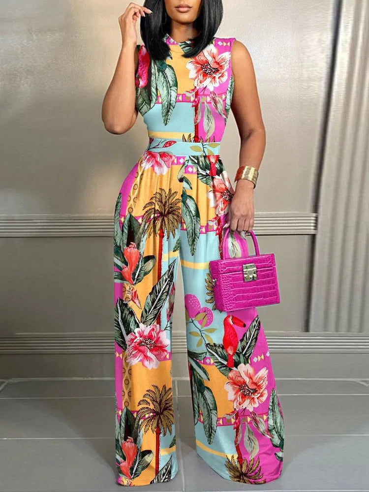 Inge | Women's Sleeveless Wide Leg Jumpsuit