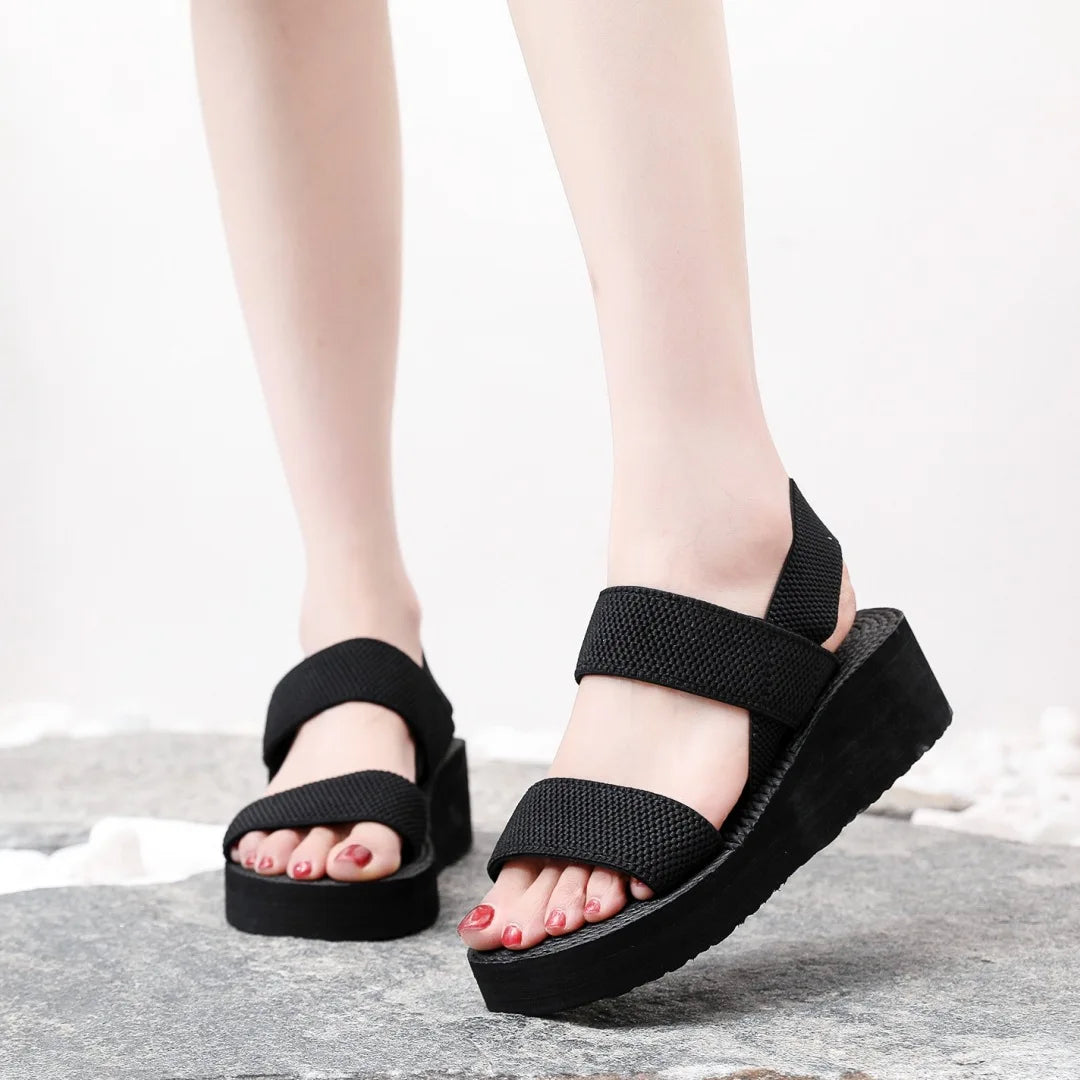 Kristy | Women's Comfortable Platform Sandals with Stretch Straps