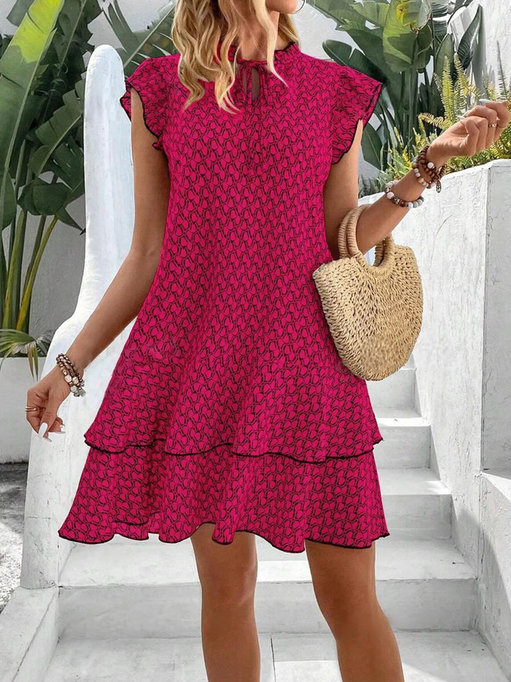 Krest | Women's Printed Mini Dress with Flutter Sleeves