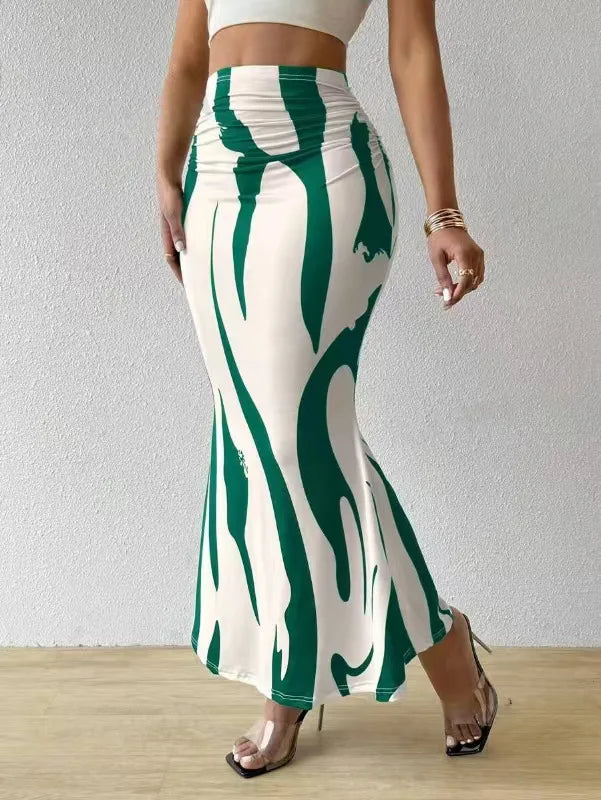 Naomi | Women's Printed High Waisted Maxi Skirt