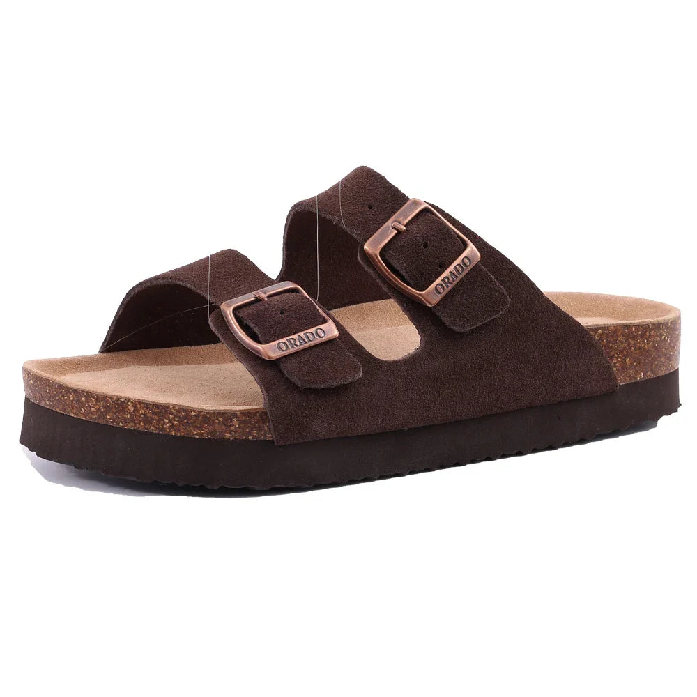 Saga | Women's Double Strap Slide Sandals with Cushioned Footbed
