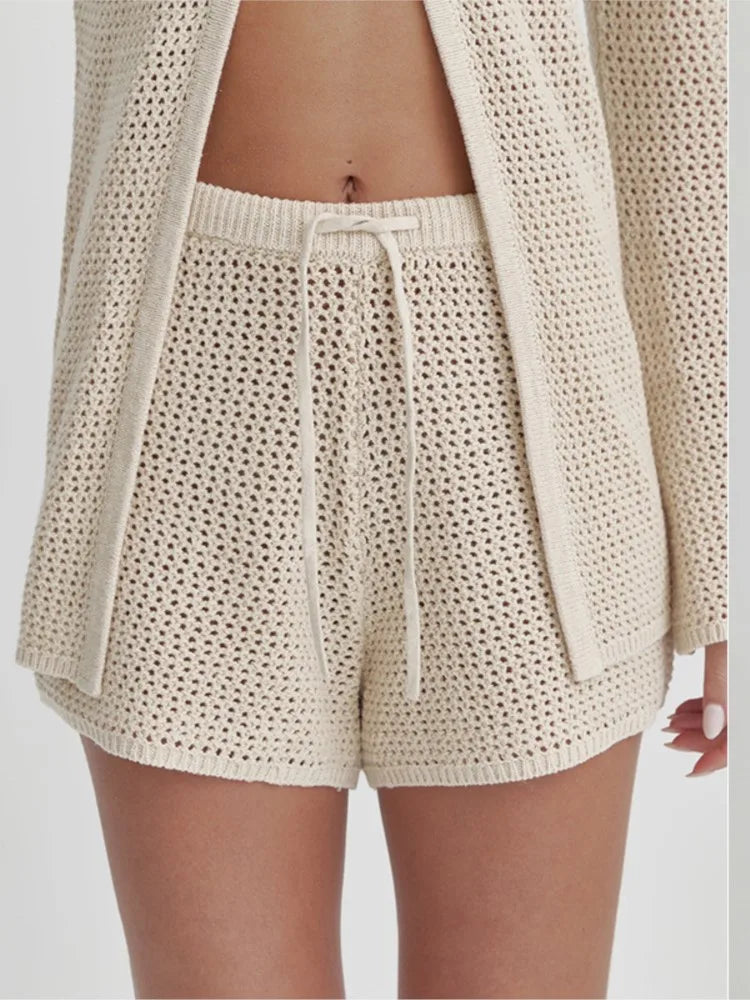 Trexie | Women's Crochet Cover Up Shorts Set