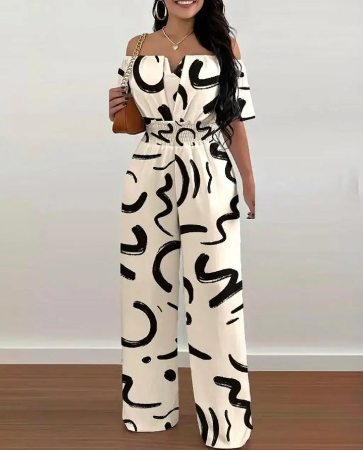 Hilde | Women's Off Shoulder Wide Leg Jumpsuit