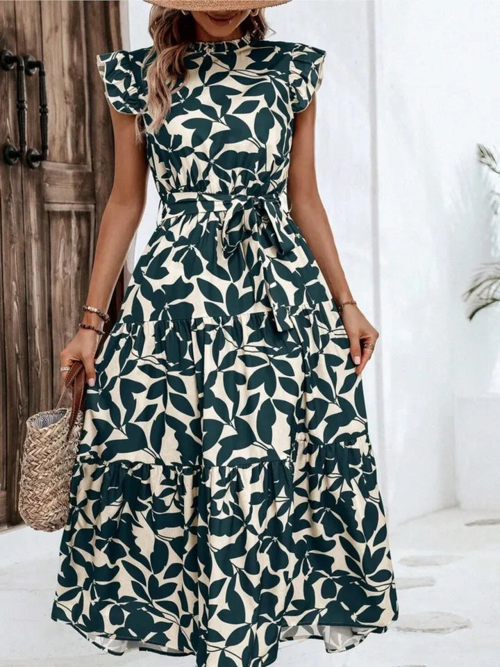 Atima | Women's Floral Flutter Sleeve Midi Dress