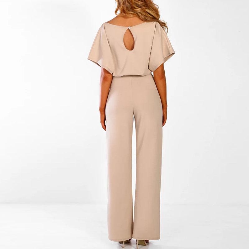 Annette | Women's Tie Waist Wide Leg Jumpsuit