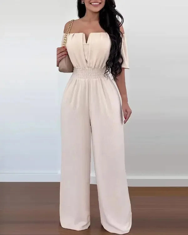 Hilde | Women's Off Shoulder Wide Leg Jumpsuit