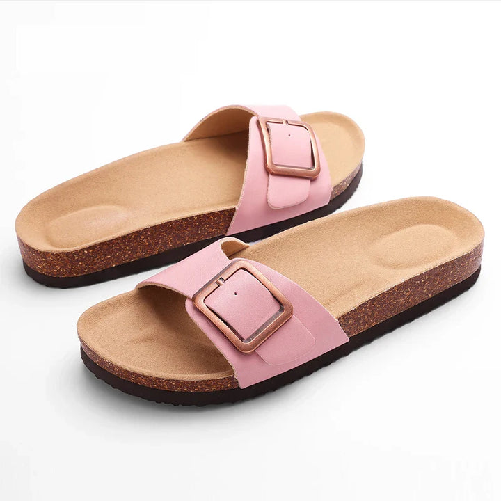Sif | Women's Buckle Slide Sandals with Cushioned Footbed