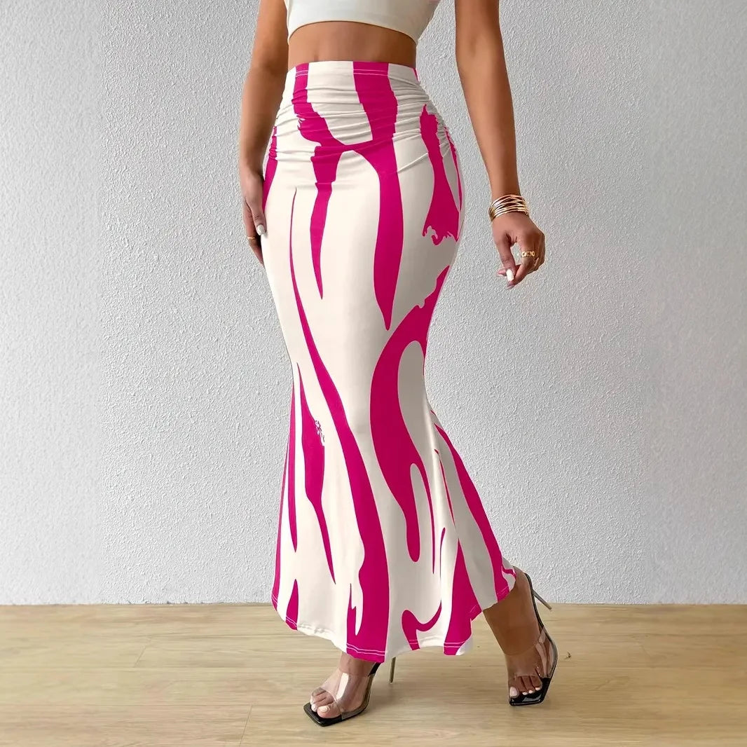 Naomi | Women's Printed High Waisted Maxi Skirt