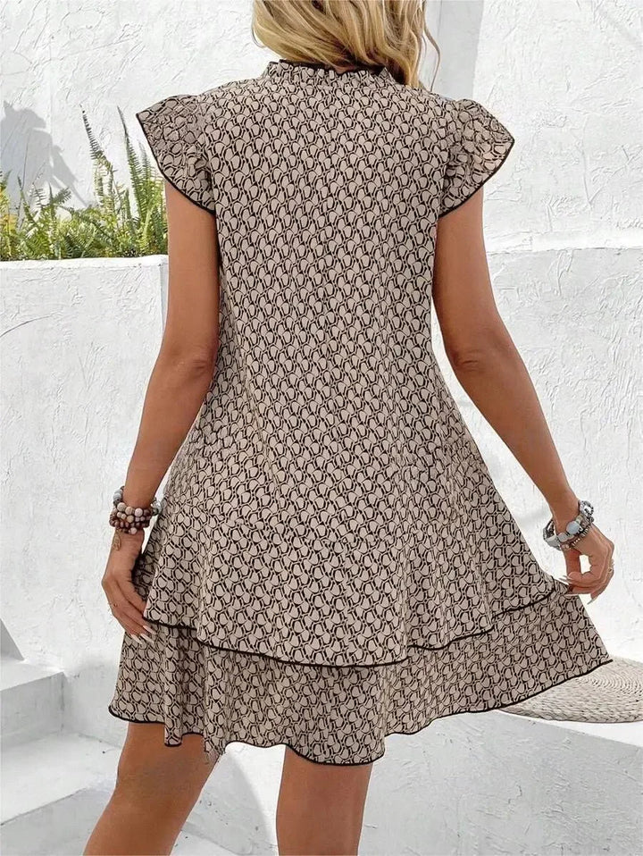 Krest | Women's Printed Mini Dress with Flutter Sleeves
