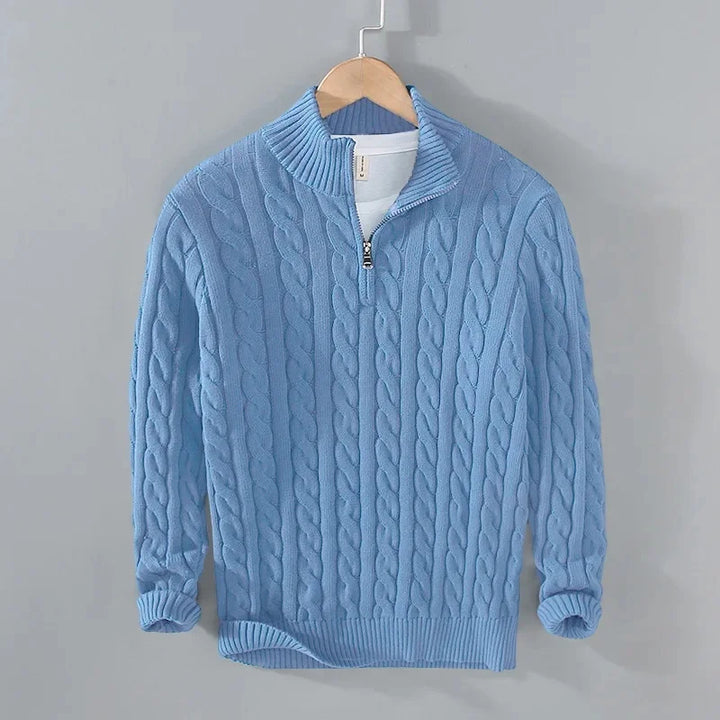 Roger | Classic Cable Knit Half-Zip