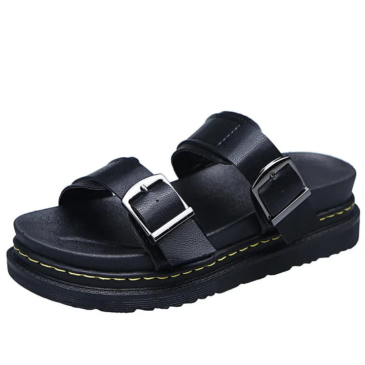 Miranda | Women's Double Strap Slide Sandals with Adjustable Buckles
