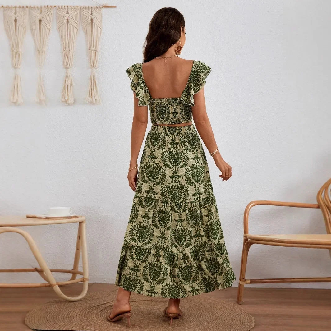 Jazlyn | Women's Two Piece Floral Maxi Dress Set