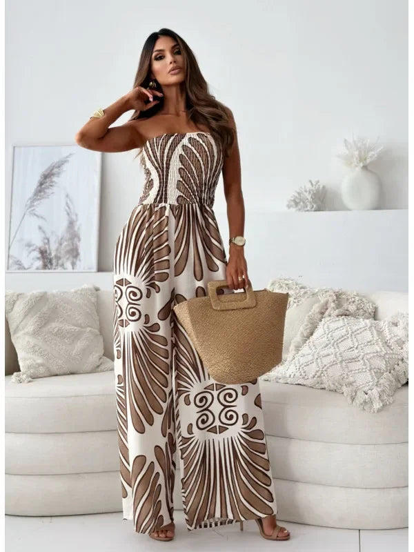 Aya | Women's Strapless Wide Leg Jumpsuit
