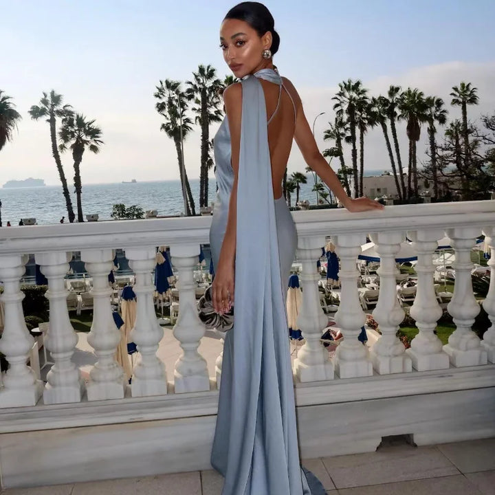 Diona | Women's Satin One Shoulder Wedding Guest Maxi Dress