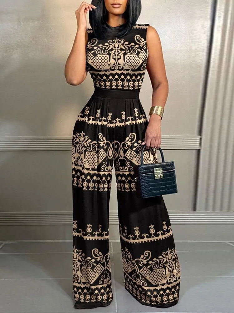 Inge | Women's Sleeveless Wide Leg Jumpsuit