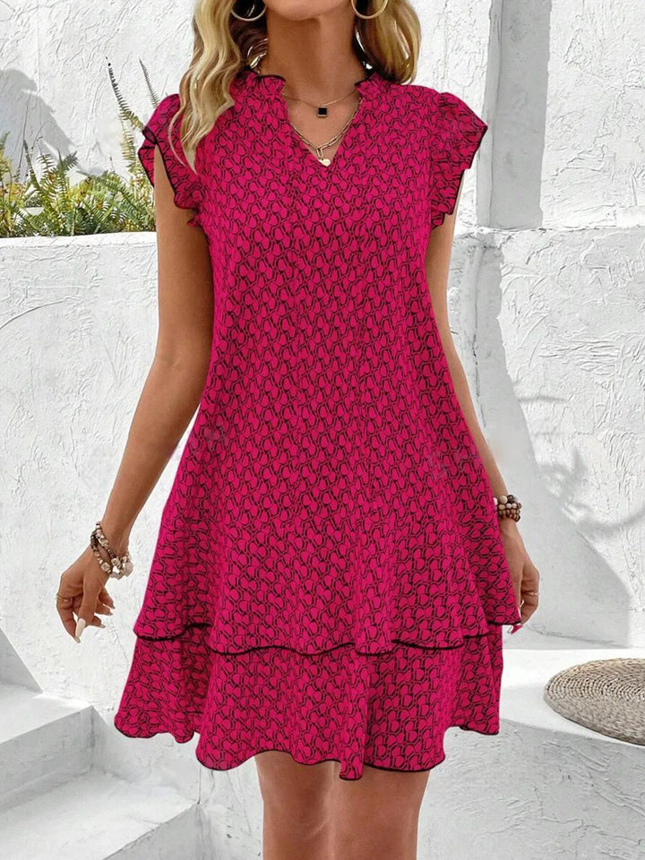 Krest | Women's Printed Mini Dress with Flutter Sleeves