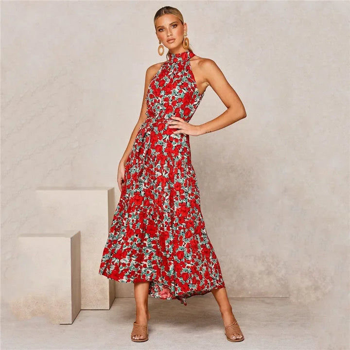 Shaira | Women's Halter Maxi Dress