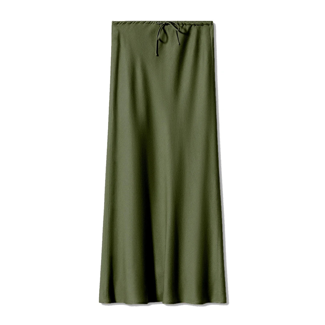 Gwyneth | Women's Satin Drawstring Maxi Skirt