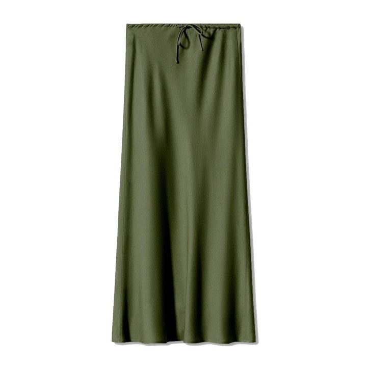 Gwyneth | Women's Satin Drawstring Maxi Skirt