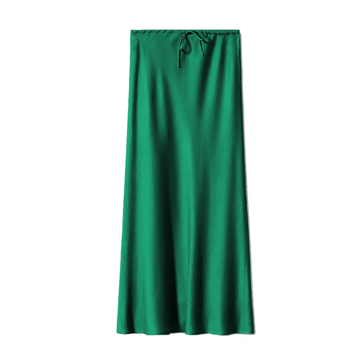 Gwyneth | Women's Satin Drawstring Maxi Skirt