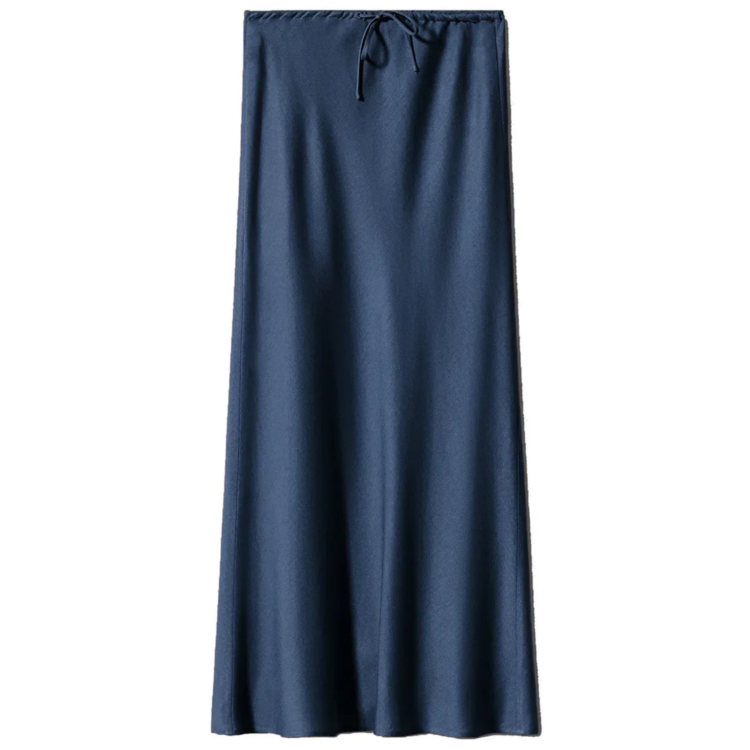 Gwyneth | Women's Satin Drawstring Maxi Skirt