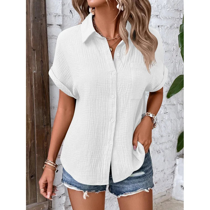 Esme | Women's Button Up Short Sleeve Top