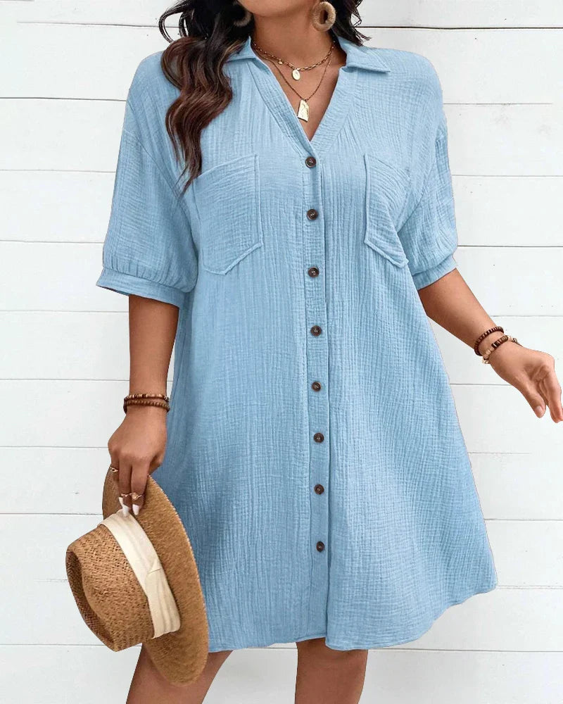 Lexa | Women's Button Down Shirt Dress with Relaxed Fit
