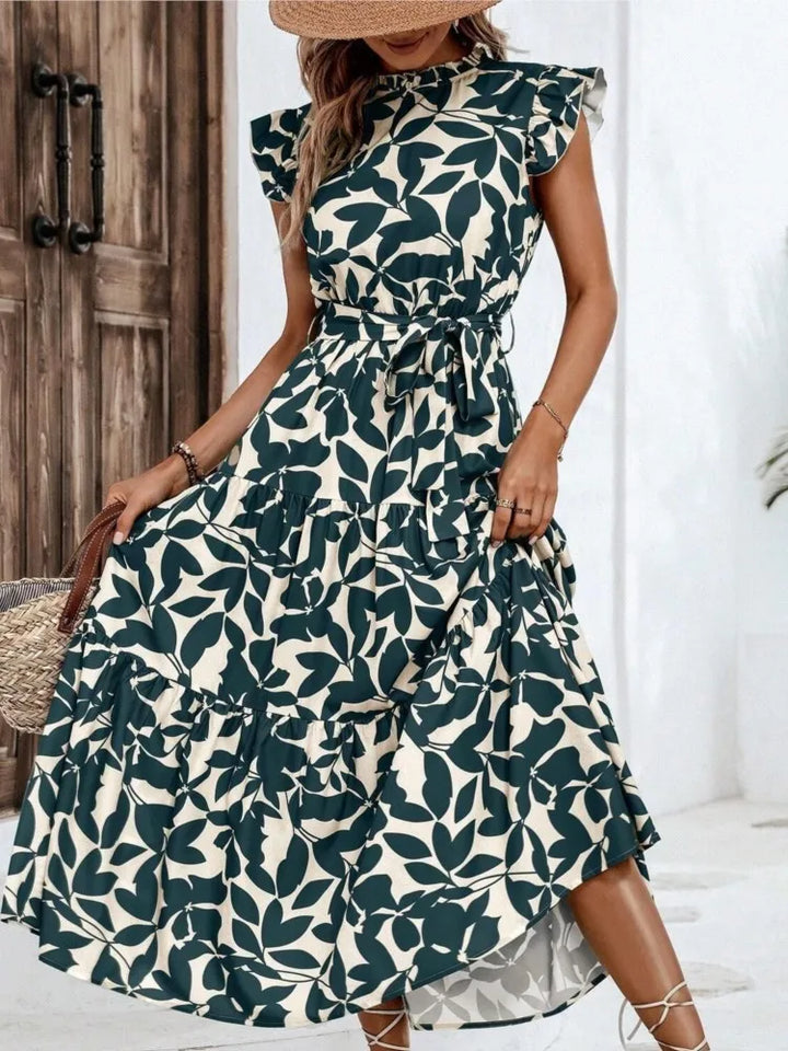 Atima | Women's Floral Flutter Sleeve Midi Dress
