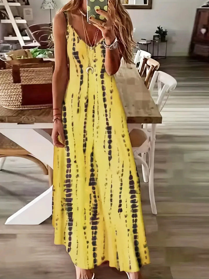 Kris | Women's Tie Dye V-Neck Maxi Dress