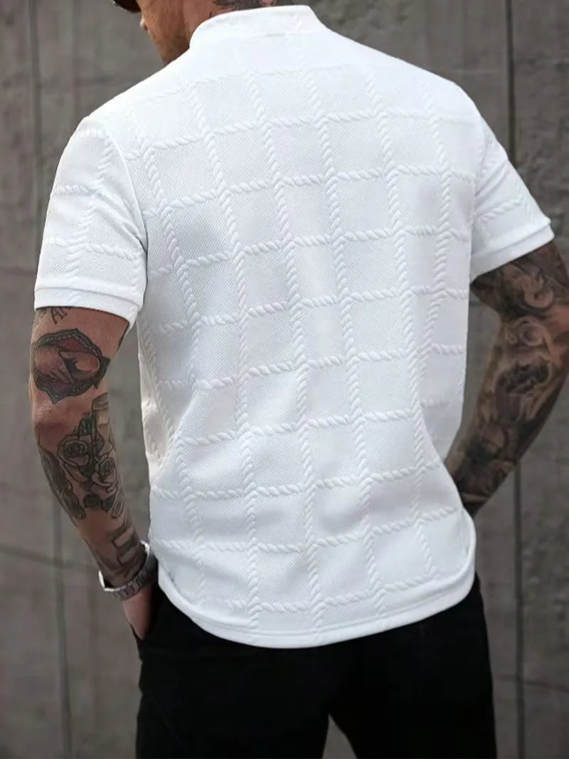 Dante | Men's Textured Short Sleeve Henley Shirt