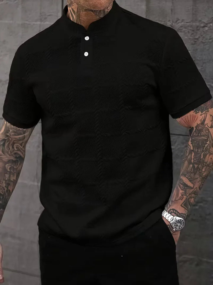 Dante | Men's Textured Short Sleeve Henley Shirt