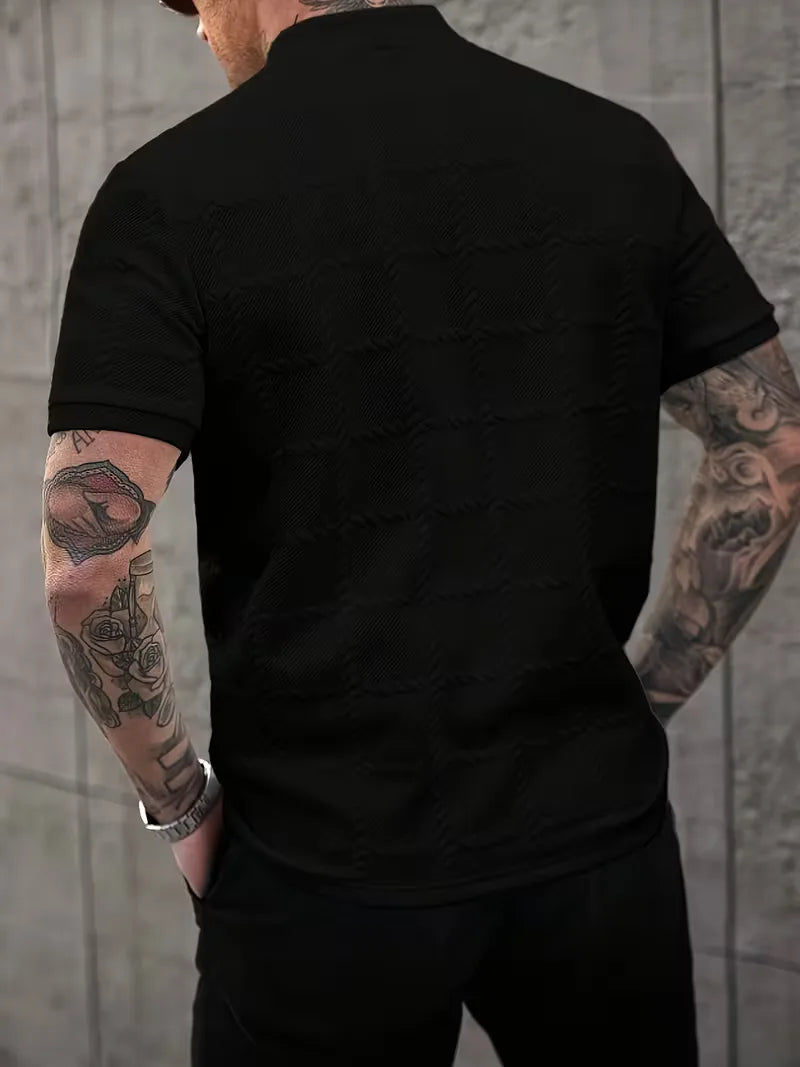 Dante | Men's Textured Short Sleeve Henley Shirt