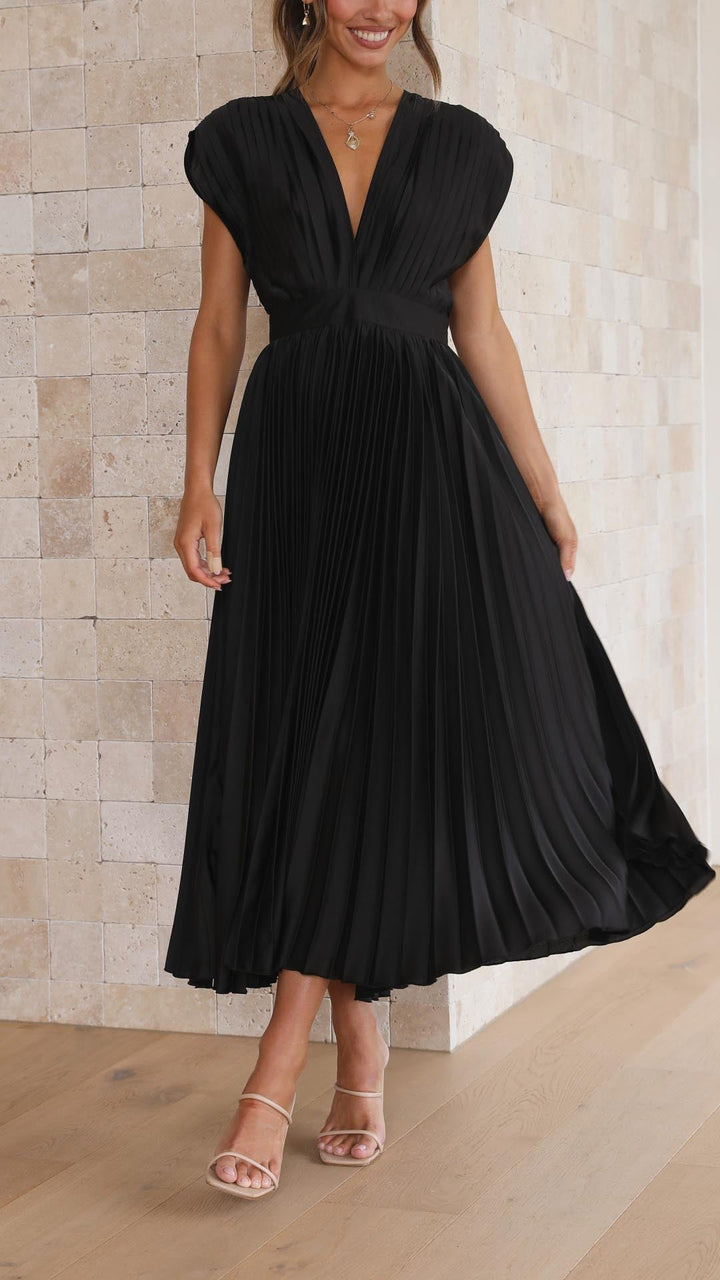 Mara | Women's Pleated Maxi Wedding Guest Dress