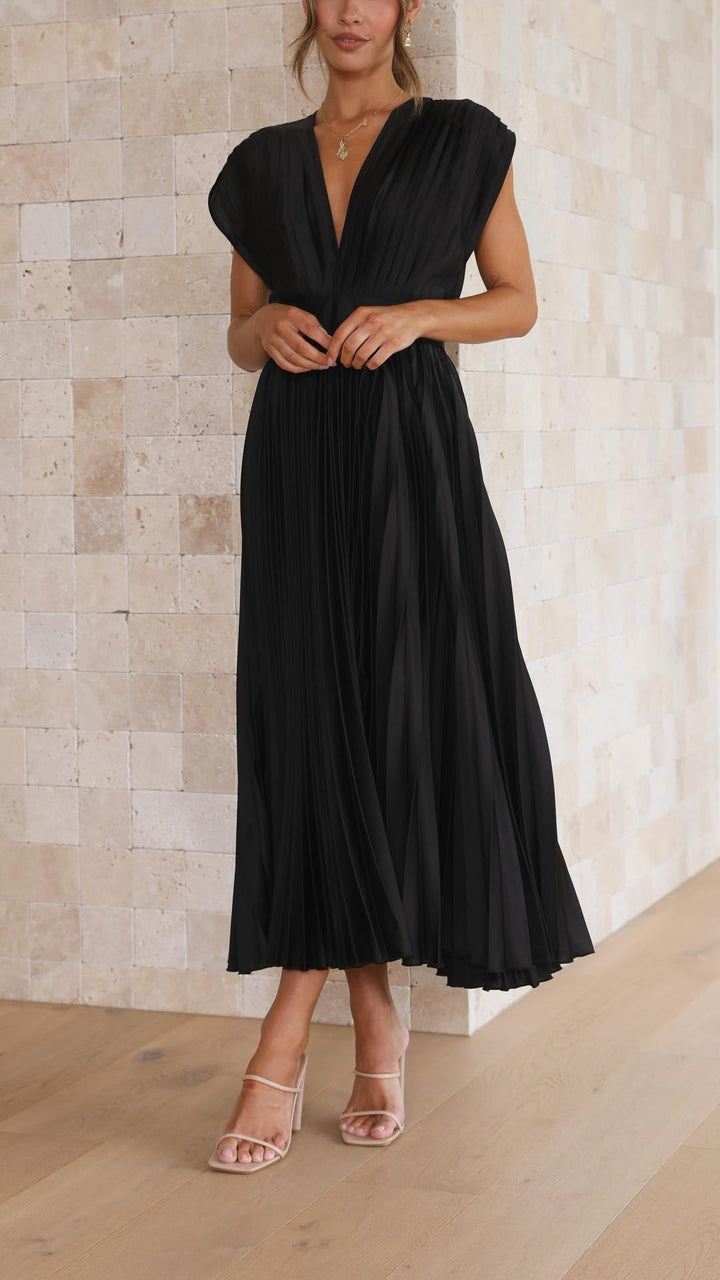 Mara | Women's Pleated Maxi Wedding Guest Dress